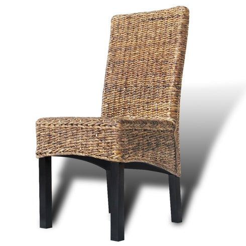 Swen Studio -  Dining Chairs 6 pcs Abaca and Solid Mango Wood